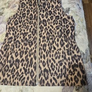 Chico's Animal Print Zip-Up Vest
